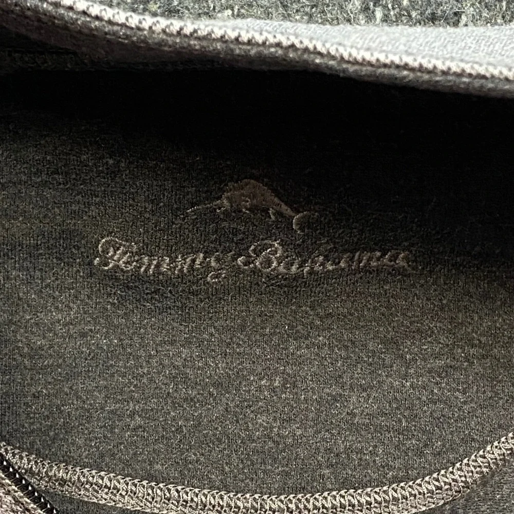Tommy Bahama Quarter Zip Pullover Sz XL Mens Grey Coastal Preppy Herringbone